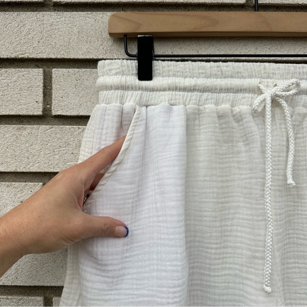 Dippin Daisy’s Pacific Hideaway Ivory Double Gauze Cotton Pull On Shorts XL Boho - Picture 5 of 11